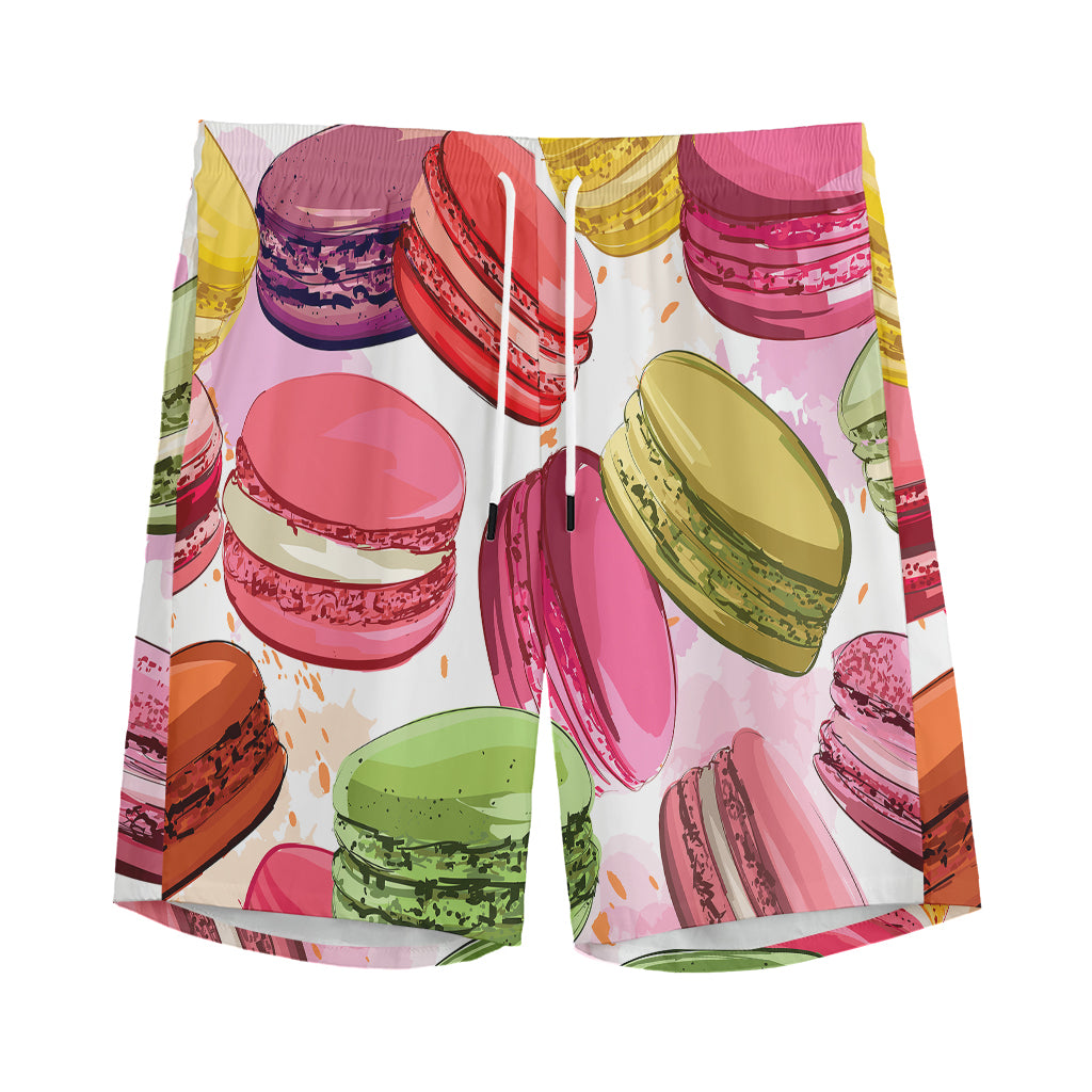 French Macaron Pattern Print Men's Sports Shorts