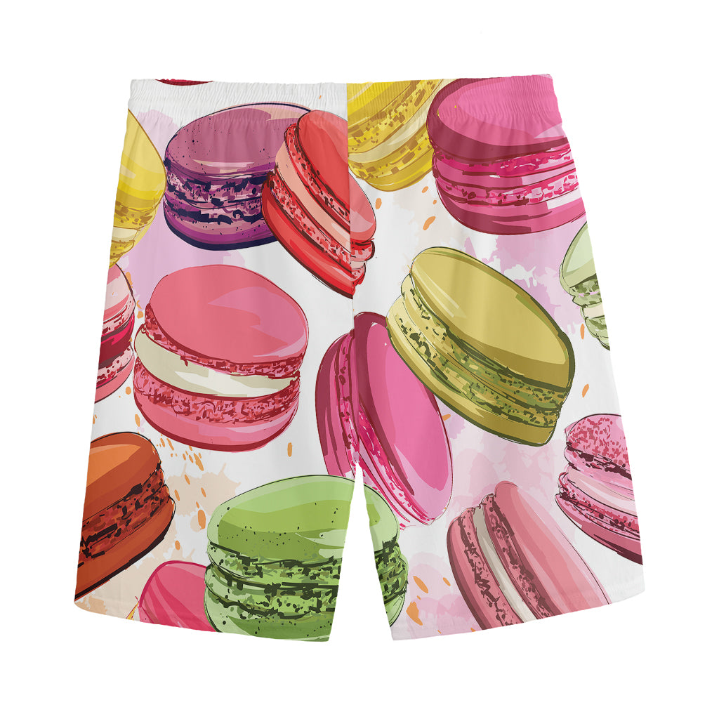 French Macaron Pattern Print Men's Sports Shorts