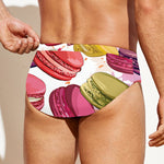 French Macaron Pattern Print Men's Swim Briefs