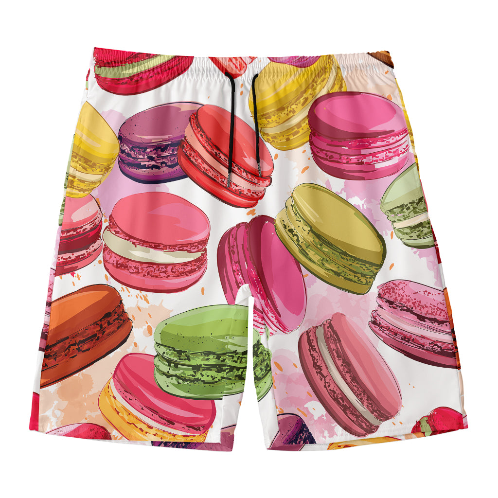 French Macaron Pattern Print Men's Swim Trunks