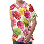 French Macaron Pattern Print Men's Velvet T-Shirt