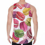French Macaron Pattern Print Men's Velvet Tank Top