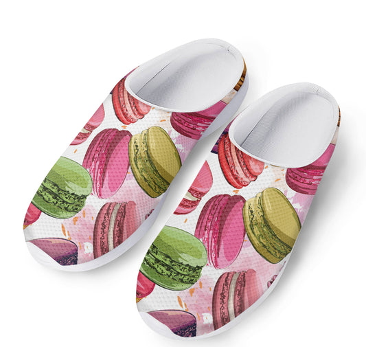 French Macaron Pattern Print Mesh Casual Shoes