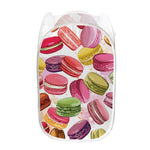 French Macaron Pattern Print Mesh Laundry Hamper