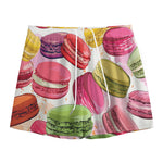 French Macaron Pattern Print Mesh Shorts