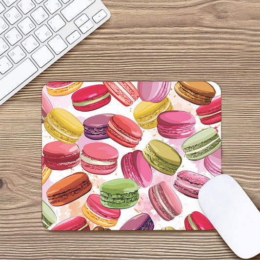 French Macaron Pattern Print Mouse Pad