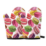 French Macaron Pattern Print Oven Mitts