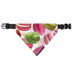French Macaron Pattern Print Over The Collar Dog Bandana