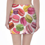French Macaron Pattern Print Pencil Mini Skirt