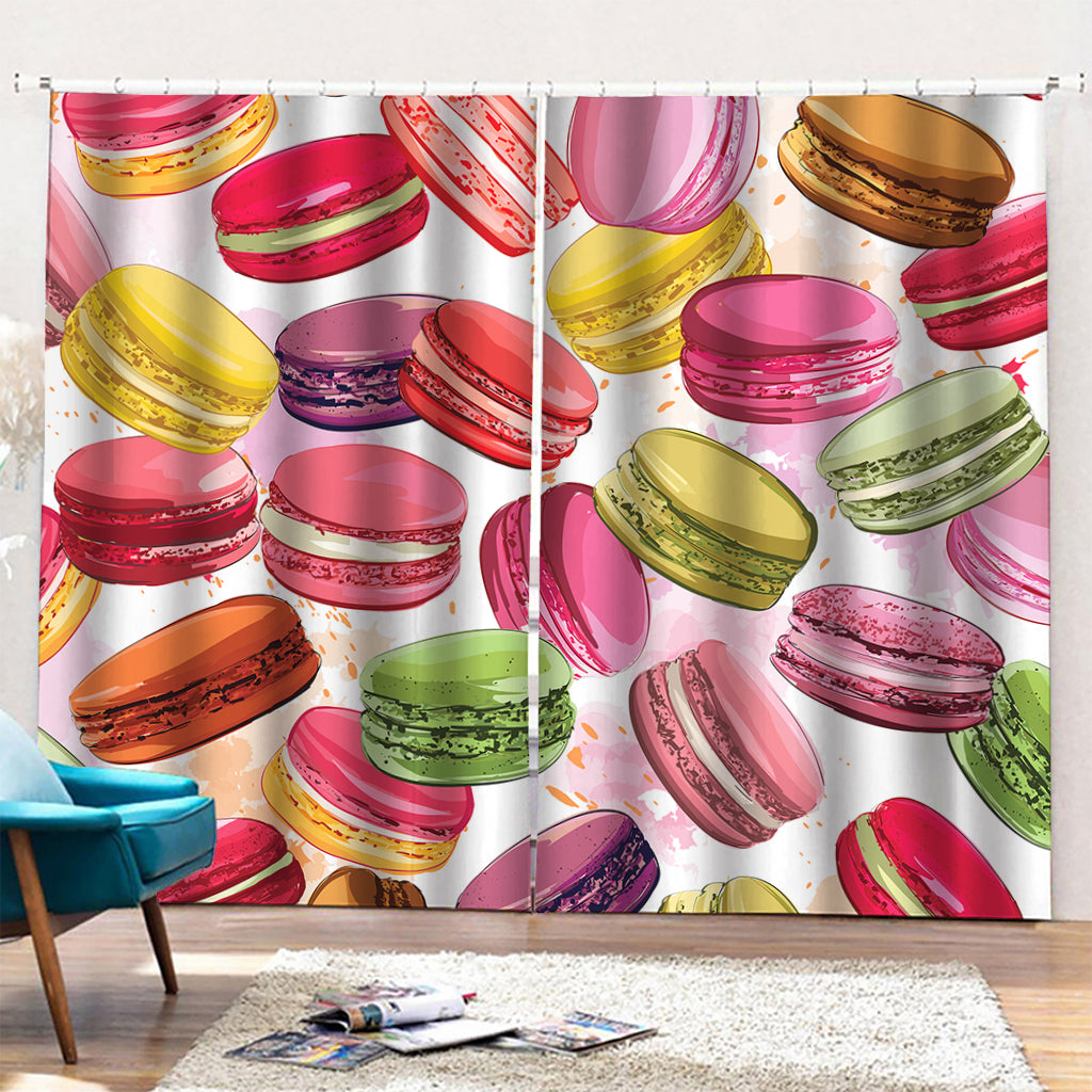 French Macaron Pattern Print Pencil Pleat Curtains