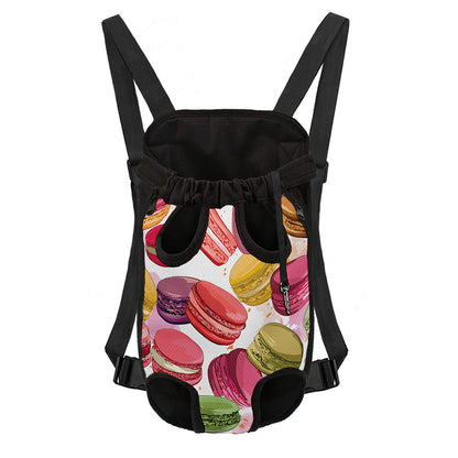 French Macaron Pattern Print Pet Carrier Backpack