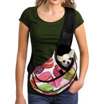 French Macaron Pattern Print Pet Sling Carrier