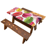 French Macaron Pattern Print Picnic Table Cover