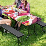 French Macaron Pattern Print Picnic Table Cover