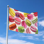 French Macaron Pattern Print Polyester Flag