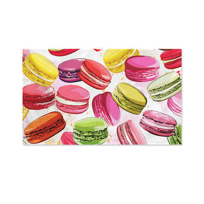 French Macaron Pattern Print Polyester Flag