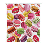 French Macaron Pattern Print Polyester Shower Curtain