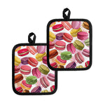 French Macaron Pattern Print Pot Holders