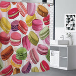 French Macaron Pattern Print Premium Shower Curtain