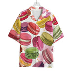French Macaron Pattern Print Rayon Hawaiian Shirt