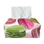 French Macaron Pattern Print Rectangle Tissue Box Cover