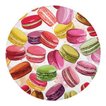 French Macaron Pattern Print Round Blanket