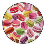 French Macaron Pattern Print Round Floor Mat