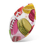 French Macaron Pattern Print Rugby Ball