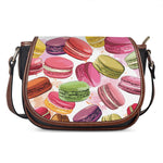 French Macaron Pattern Print Saddle Bag