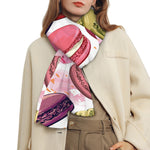 French Macaron Pattern Print Scarf