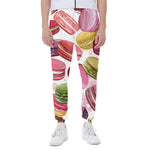 French Macaron Pattern Print Scuba Joggers