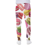 French Macaron Pattern Print Scuba Joggers