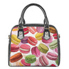 French Macaron Pattern Print Shoulder Handbag
