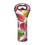 French Macaron Pattern Print Single Neoprene Wine Tote