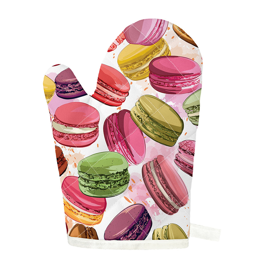 French Macaron Pattern Print Single Oven Mitt