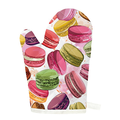 French Macaron Pattern Print Single Oven Mitt