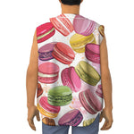 French Macaron Pattern Print Sleeveless Baseball Jersey