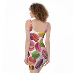 French Macaron Pattern Print Sleeveless Bodycon Dress