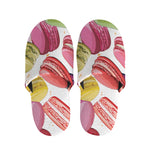 French Macaron Pattern Print Slippers
