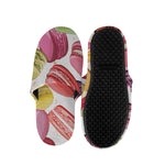 French Macaron Pattern Print Slippers