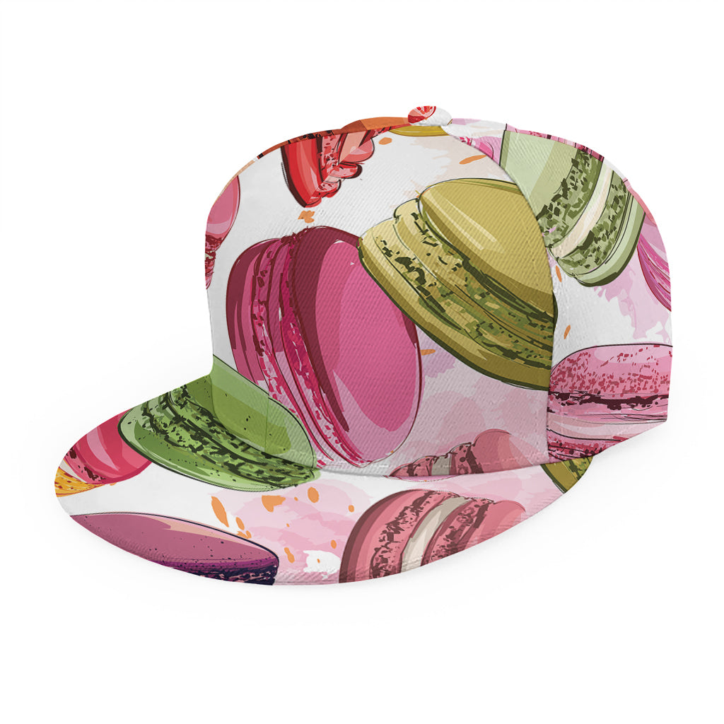 French Macaron Pattern Print Snapback Cap