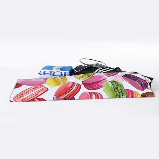 French Macaron Pattern Print Sports Towel