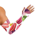 French Macaron Pattern Print Sun Protection Arm Sleeves