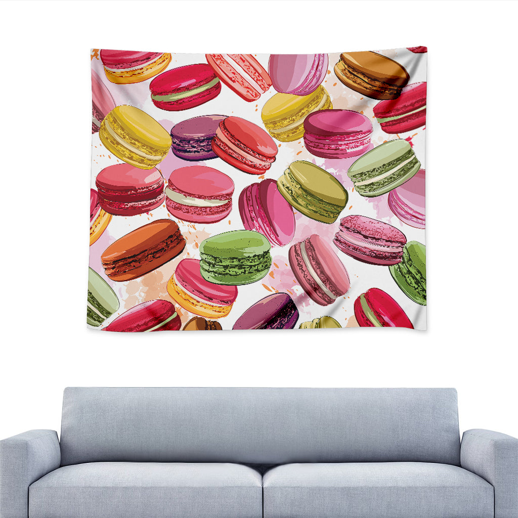 French Macaron Pattern Print Tapestry
