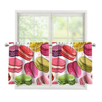 French Macaron Pattern Print Tier Curtains