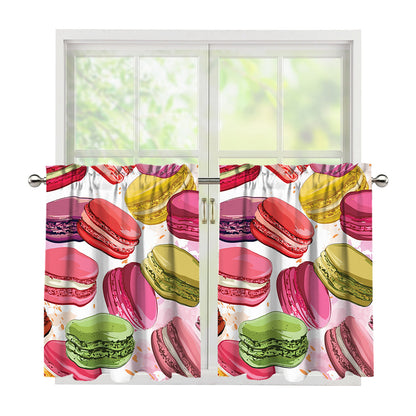 French Macaron Pattern Print Tier Curtains