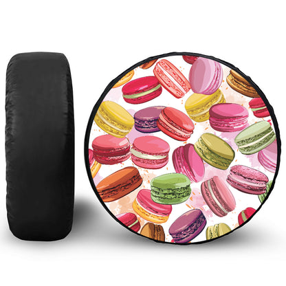 French Macaron Pattern Print Tire Cover