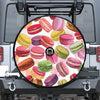 French Macaron Pattern Print Tire Cover With Camera Hole