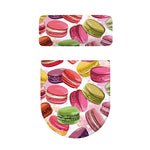French Macaron Pattern Print Toilet Lid And Tank Cover Set