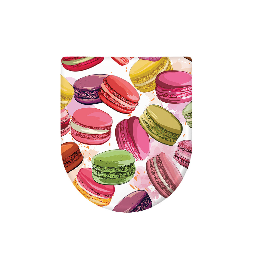 French Macaron Pattern Print Toilet Lid Cover